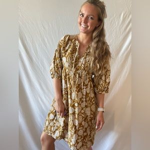 Universal Thread Good Co Knee Length Dress - with pockets- dark mustard yellow